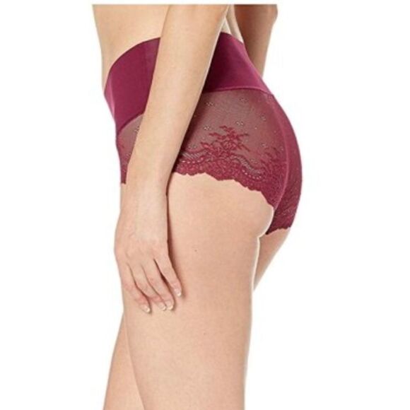 Nwt SPANX Undie-tectable Lace Hi-Hipster Panty Bordeaux Size XS sp0515 C5 - Picture 2 of 9
